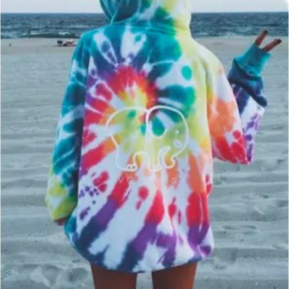 Ivory Ella Multicolor Tie-Dye Hoodie
